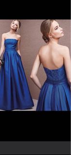 Royal Blue Strapless Evening Gown