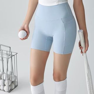 BLACK BIKER SHORTS WITH SIDE POCKETS