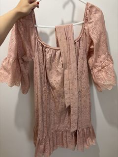 FASHMOB Pink Lace Dress - Size S