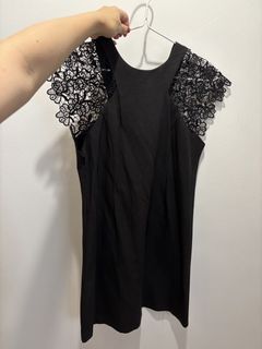 Her Velvet Vase Black Lace Dress - Size S