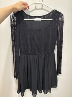 Her Velvet Vase Black Lace Dress - Size M