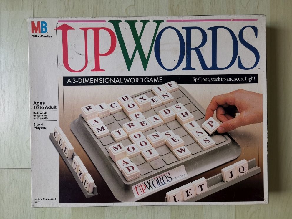 board game UPWORDS (Category: Board Games & Puzzles) located in Singapore. Submitted by ronnielee1 (Listing ID 1426474323, Image 2). Description: board game UPWORDS board & letter tiles all in good condition, no scratches, retail shops selling $40+ Cash/Paynow. Singpost delivery or Self collect Blk 3A (5 mins fm Kallang MRT). .