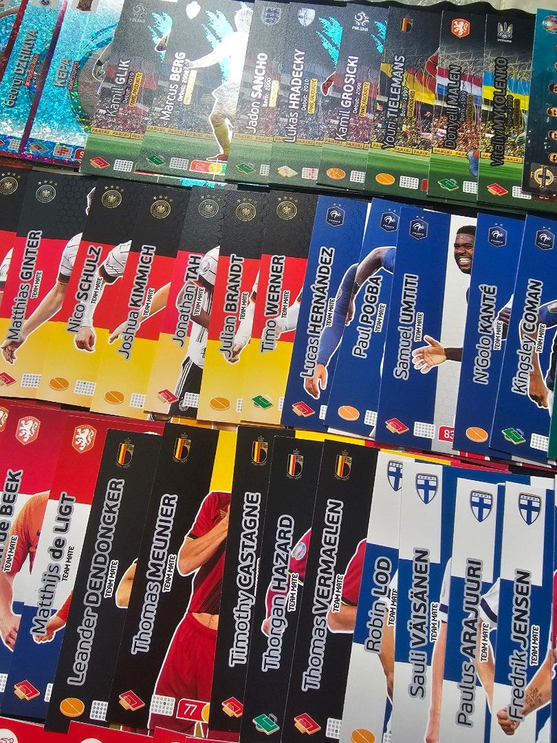 Euro 2020 Panini Trading Cards set - Assorted (Category: Raw Cards) located in Singapore. Submitted by lucifer_miro (Listing ID 1426446108, Image 2). Description: - Selling all for $10 only MEET UP & CASH/PAYNOW ONLY. - JURONG EAST MRT - BUONA VISTA MRT - ONE NORTH MRT.