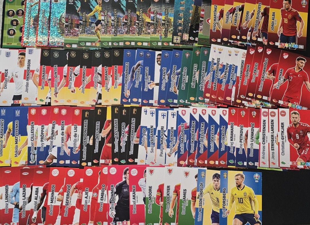 Euro 2020 Panini Trading Cards set - Assorted (Category: Raw Cards) located in Singapore. Submitted by lucifer_miro (Listing ID 1426446108, Image 5). Description: - Selling all for $10 only MEET UP & CASH/PAYNOW ONLY. - JURONG EAST MRT - BUONA VISTA MRT - ONE NORTH MRT.