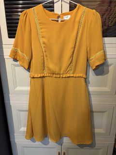 Fayth Mustard lace insert Dress - Size M