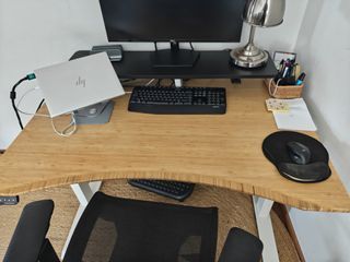 Omnidesk - Bamboo Top, White Legs