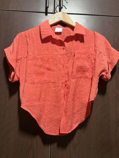 Zara Coral Short Sleeve Shirt