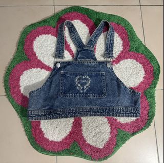 Denim Overalls Crop Top