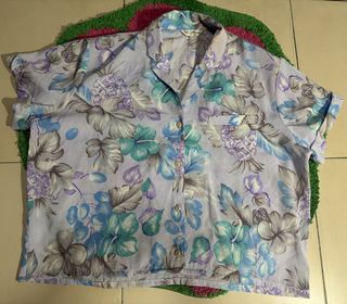 Purple Hawaiian Crop Top