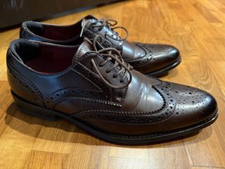Brown Leather Wingtip Dress Shoes - Size 43