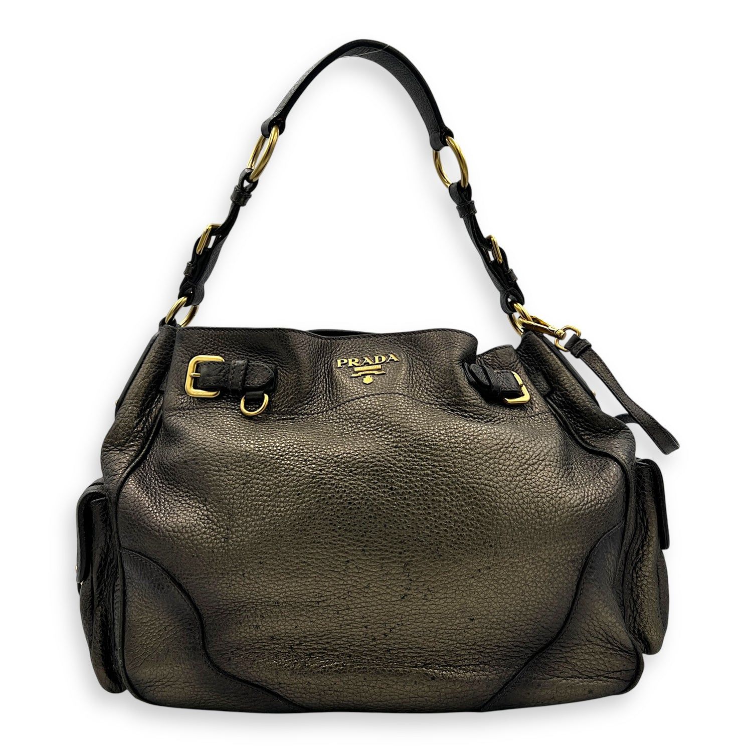 Prada Vit Daino Green Shoulder Bag in Calfskin, Gold hardware (Category: Bags & Wallets) located in Singapore. Submitted by carousellluxury (Listing ID 1427877189, Image 1). Description: SKU C2603-010320AA Material Calfskin Color Green Hardware Gold Strap Not Included Dimension (L)40cm x (H)30cm x (W)14cm Accessories Authentication Card, Care Card, Receipt(s), Dust Bag, Series BR3778 Circa Est NA Microchipped FALSE Condition - Surface: Some spot 