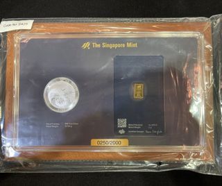 Singapore Mint 2026 China Dragon Silver Coin & Gold Bar Set