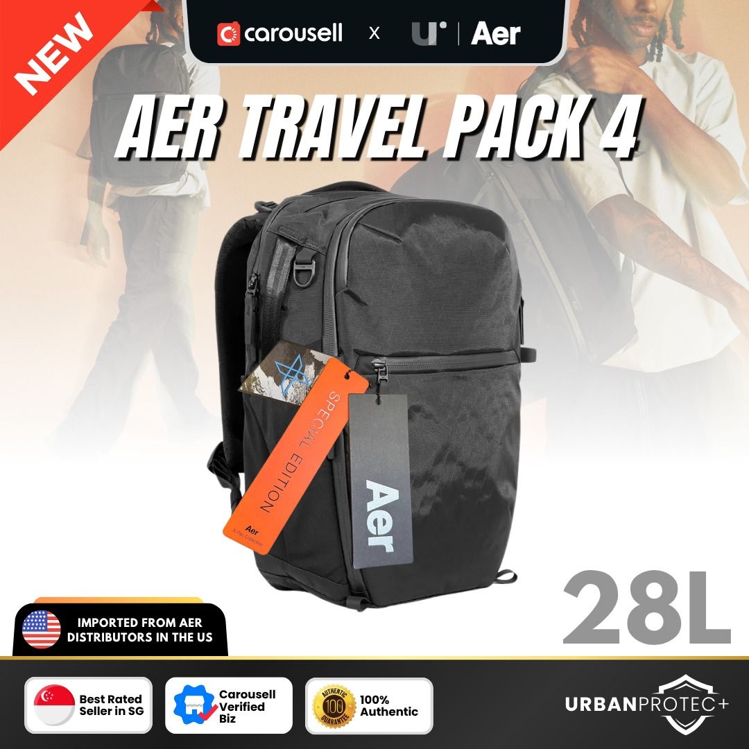 🚚SAME-DAY DELIVERY🚚 Authentic Aer Travel Pack 4 X-Pac Backpack (28L) – with UrbanProtec+ Limited Lifetime Warranty 🛡️ (FREE REPLACEMENT, IMPORTED FROM THE 🇺🇸) - WHILE STOCKS LAST (Category: Backpacks) located in Singapore. Submitted by urbanomics.official (Listing ID 1428058249, Image 1). Description: 🇺🇸 AERSF USA Imported 🧾 👉 15% OFF ORDER LINK: urbanomics.sg/products/aer-travel-pack-4-x-pac 💥 Singapore’s #1 ONLY Trusted Aer Seller 💥 