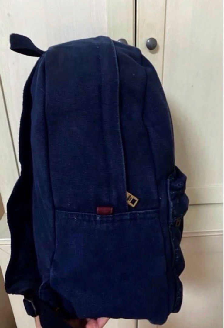 WHO.A.U California Dream Backpack (new) (Category: Backpacks) located in Singapore. Submitted by wallis1 (Listing ID 1428275388, Image 5). Description: Brand new American vintage style Blue canvas Large size 1 outer pocket 1 inner pocket Adjustable strap .