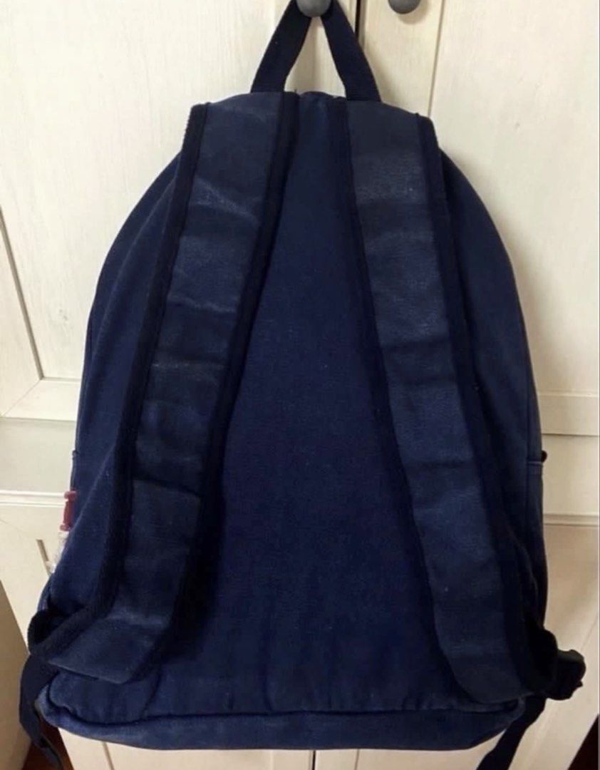 WHO.A.U California Dream Backpack (new) (Category: Backpacks) located in Singapore. Submitted by wallis1 (Listing ID 1428275388, Image 2). Description: Brand new American vintage style Blue canvas Large size 1 outer pocket 1 inner pocket Adjustable strap .