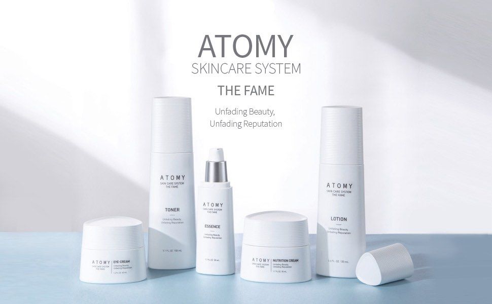 Atomy The Fame Toner, Essence, Lotion, Cream, Eye Cream 艾多美 (Category: Face Care) located in Singapore. Submitted by joyyyyyyy35 (Listing ID 1429431415, Image 1). Description: Atomy The Fame 艾多美 Toner : $22 Essence : $25 Lotion : $22 Nutrition Cream : $22 Eye Cream : $22 Take all: $100 All brand new, unopen Expiry date: 19/02/2028 Meet up: Yew Tee MRT, Tai Seng MRT, Bishan MRT.
