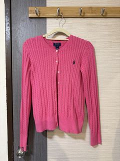Polo Ralph Lauren Cable Knit Pink Cardigan (KIDS SIZE)