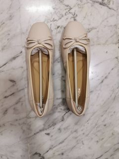 Pazzion Beige Bow Low Block Heels