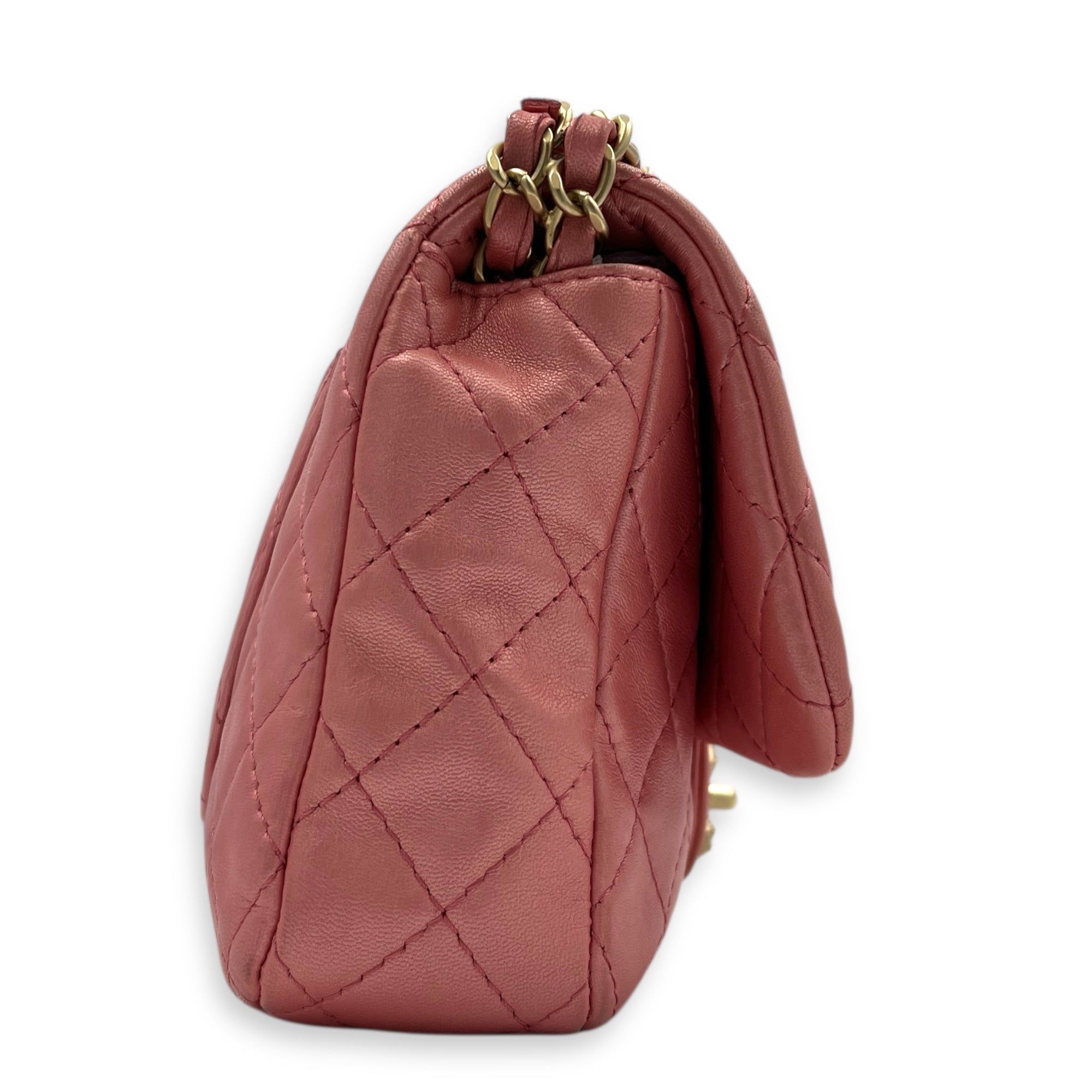 Chanel Precious Jewel Single Flap Medium Pink Shoulder Bag in Calfskin, Gold hardware (Category: Bags & Wallets) located in Singapore. Submitted by carousellluxury (Listing ID 1431224155, Image 4). Description: SKU S2603-010865AN Material Calfskin Size Medium Color Pink Hardware Gold Strap Included, non-detachable and adjustable Dimension (L)25cm x (H)15cm x (W)9cm Accessories Authentication Card, Care Card, Dust Bag, Original Box, Series 1486364