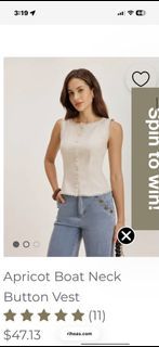 Rhioas New Beige Sleeveless Top with Lace Trim