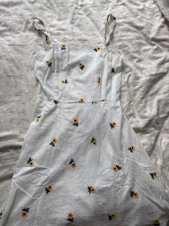 White Floral Embroidered Sundress