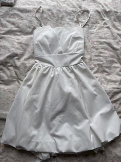 White Mini Dress with Tie Back backless