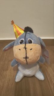 Disney Eeyore Plush Toy with Party Hat