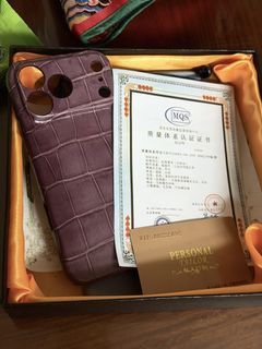 iPhone 17 Pro Max Crocodile Belly leather Purple Case