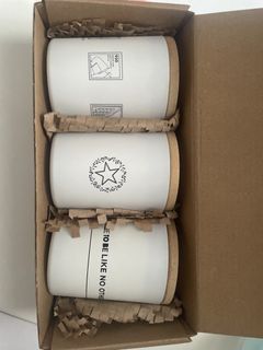 Set of 3 White Mugs with Unique Designs