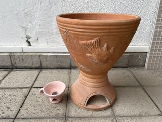 Terracotta Bird Planter with Small Incense Burner