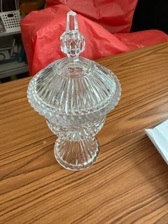Crystal-Style Lidded Candy Jar with Pedestal