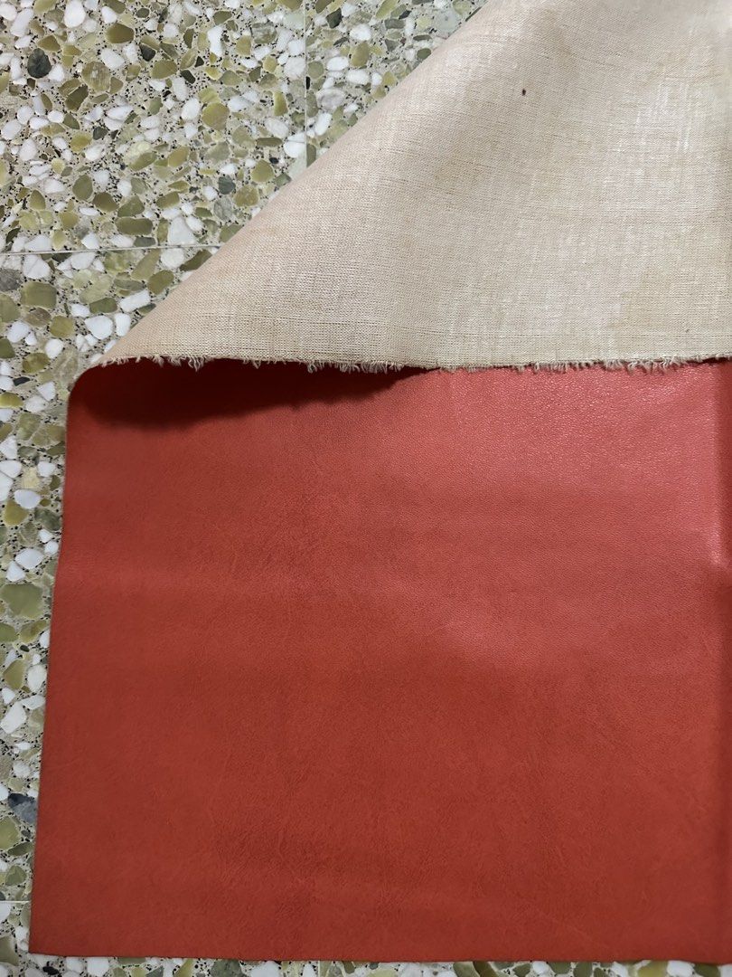 Vintage CK Tang Vermilion Red Faux Leather Fabric (Category: Craft Supplies & Tools) located in Singapore. Submitted by 6s (Listing ID 1434482221, Image 3). Description: - Vintage CK Tang Vermilion Red Faux Leather Fabric. - Unused, in original packaging. - Features a vibrant vermilion red color. - Ideal for craft projects. - A unique vintage find..