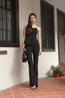 Lovet Alani Flare Stretch Sculpted Pants - Regular (Black)