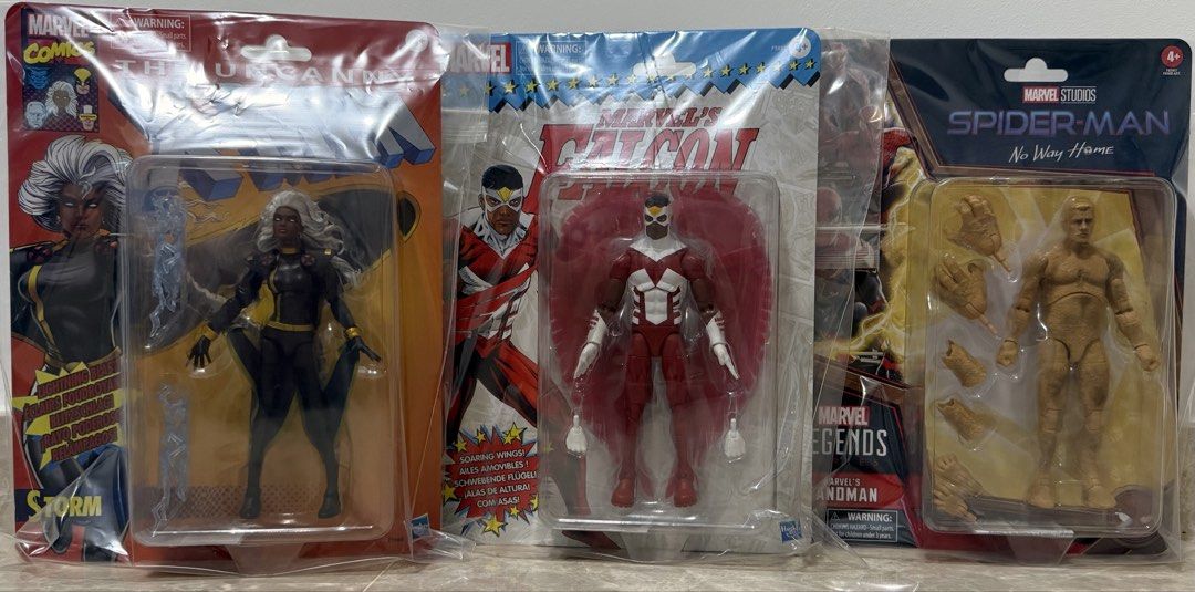Marvel Legends Storm, Falcon, Sandman (Category: Toy Figures) located in Singapore. Submitted by jekjekisthebest (Listing ID 1435093679, Image 1). Description: Brand new in excellent condition. Set only..