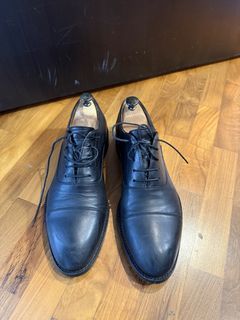 Beckett Simonon Black Leather Cap-Toe Oxfords - Size 10