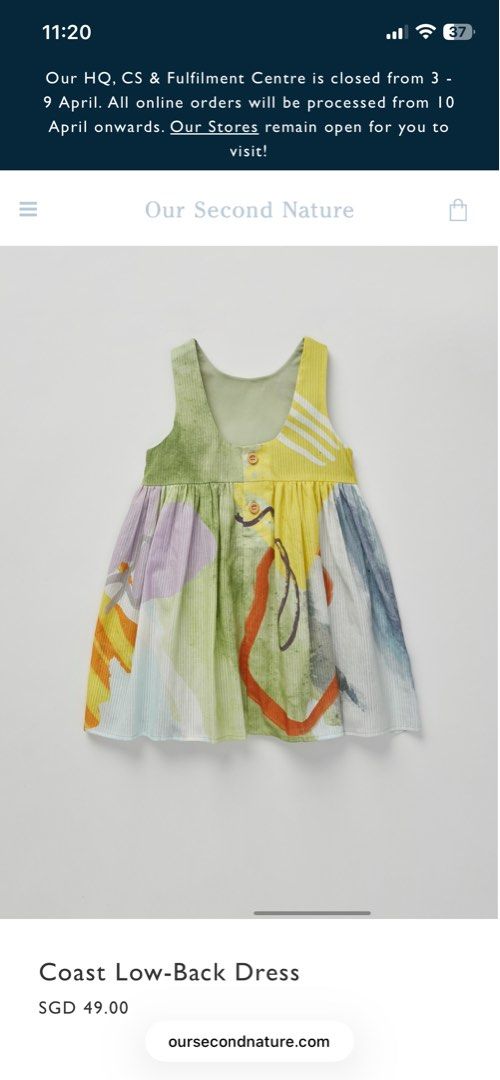 OSN OMN Our mini nature Coast Low-Back Dress (Category: Babies & Kids Fashion) located in Singapore. Submitted by poppyyysells (Listing ID 1429861294, Image 2). Description: Our mini nature Coast low back dress Size 4 Very good condition https://oursecondnature.com/home/8129-coast-low-back-dress.html#/size-18/colours-coast_blue.