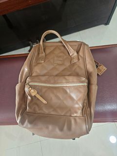 Anello Brown Quilted Backpack