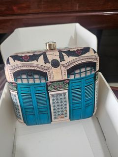 Floral Print Clutch with Chain Strap