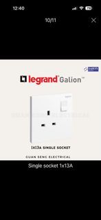Legrand Galion 1x13A Single Socket