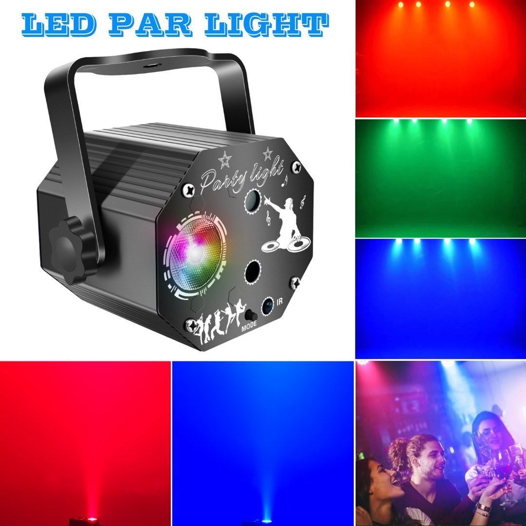 Party Lights Dj Disco Lights, 2 in 1 Laser & LED Bright Disco Light 70 Different Patterns Strobe Effect Party Light with Remote Control Voice Activated Control (Category: Occasions & Party Supplies) located in Singapore. Submitted by hiddengemm (Listing ID 1435226411, Image 5). Description: 【Upgraded Amazing Laser Pattern Show】Enjoyedled 2025 New Upgraded 2-in-1 Laser & LED pretty bright disco lights for parties, equipped with 72 combinations of 