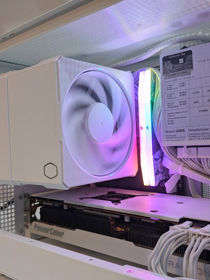 AM5 Mini-ITX Gaming Desktop PC | Ryzen 5 7600 | RX 7700-XT 16GB | 16GB DDR5 | DeepCool CH160 White (Category: Desktops) located in Singapore. Submitted by deus.comp (Listing ID 1430246759, Image 4). Description: 💥Full white aesthetic PC - Case, Cooler, GPU, PSU. 💥Limited-Ed DDR5 6400Mhz Ram with RGB Lighting 💥RX-7700XT punches well with 1080p/1440p easily 💥Small-Factor PSU keeps case clean with cables 💥Wifi Version 6E 💥Last set of a EOL cas
