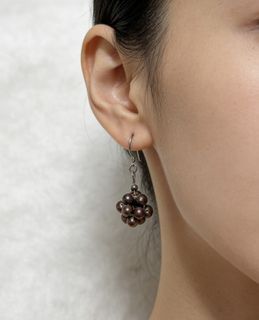 Fresh water Black Pearl Cluster Earrings