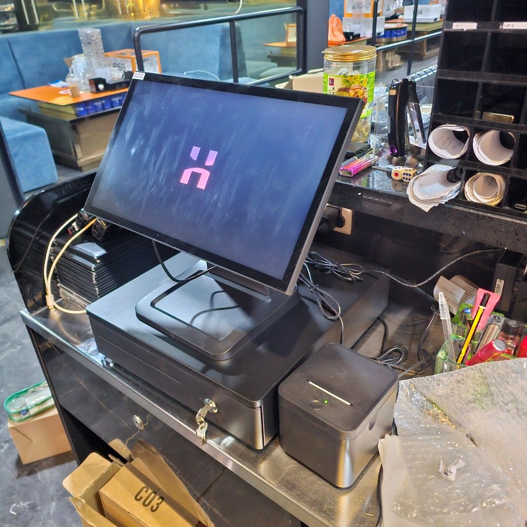 Touchscreen POS System Point of Sale System Cash Register Machine Kitchen Printer Receipt Thermal Printer Cash Drawer Soundbox Credit Card Terminal Payment Hardware for Retail FnB F&B Restaurant Salon Hawker Stall Mamashop Convenience store Minimart (Category: Office & Business Technology) located in Singapore. Submitted by hyperclocked_tech (Listing ID 1430969349, Image 2). Description: In need of an affordable, easy-to-use and reliable Point of