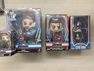 Hot Toys Cosbaby Avengers Endgame Figurines — Thor, Iron Man Mark LXXXV, Captain America