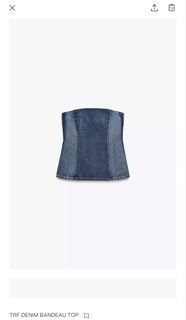 Zara Denim Bandeau Tube Top