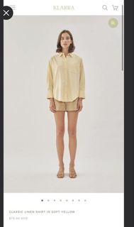 Klarra Classic Linen Shirt in Soft Yellow