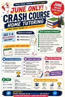 Punggol Crash course June tuition