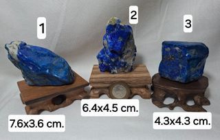 S333--Natural lapis lazuli whit wooden base' each piece only SDG 20.