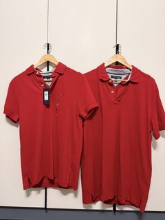 Tommy Hilfiger Red Polo Shirts (XS & L)