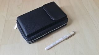 Black Leather Wallet with Coin Purse